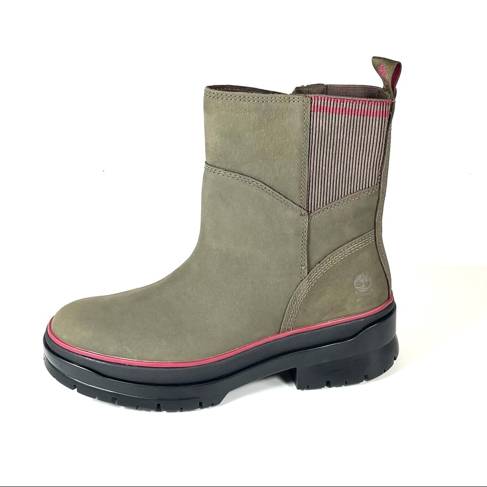 Timberland Courmayeur Valley Women Ankle Boots Green Leather A5219 Size 8.5